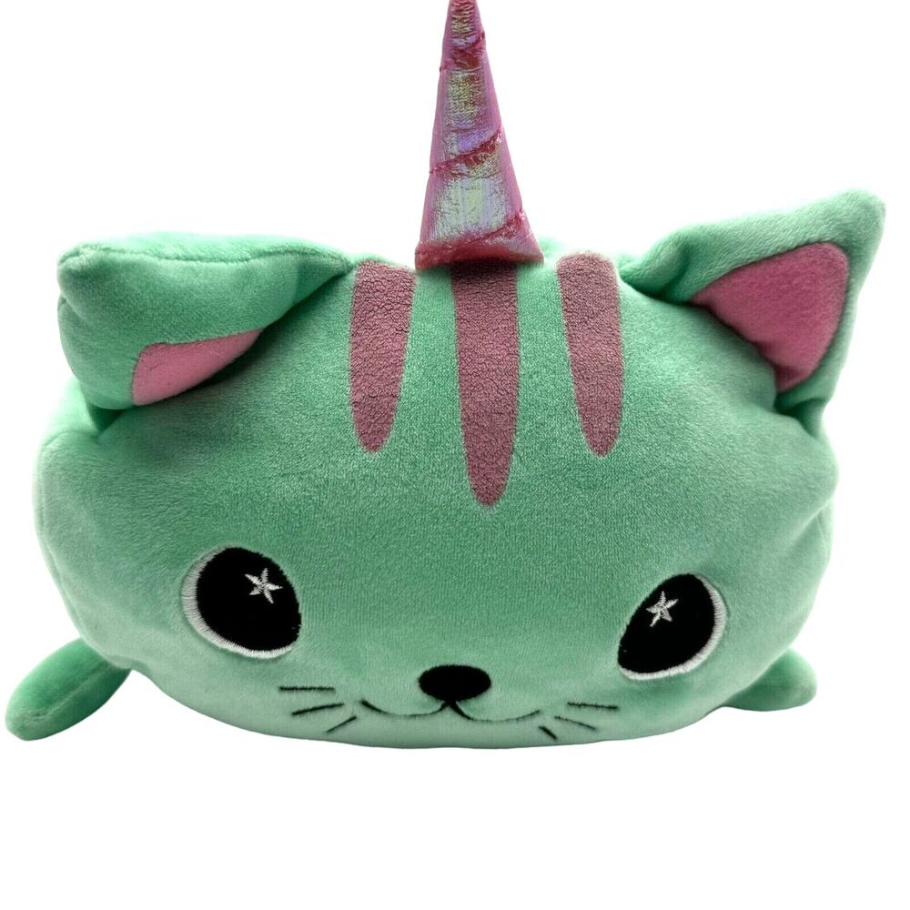 Moosh Moosh Blossom the Caticorn green pink stuffed animal unicorn cat squish